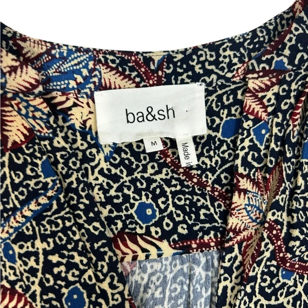 Ba&Sh Long Sleeve Multi Color Floral Mini Shirt Dress Size Medium - Picture 7 of 12